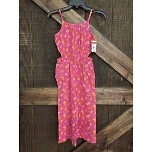 GIRL'S Wide Leg Pink Floral Jumpsuit Cat & Jack Kids Size 10 Bohemian Summer NEW